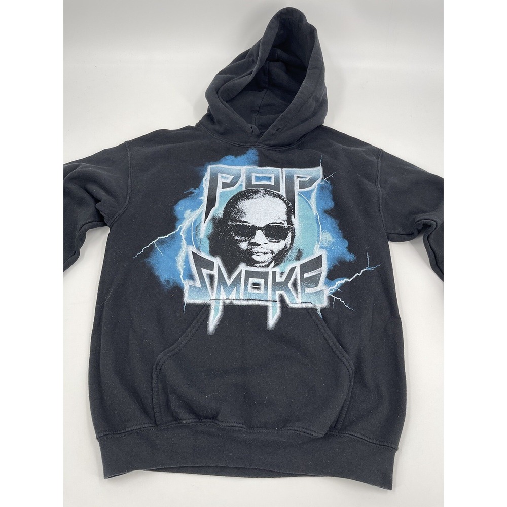 Pop Smoke King Of New York Black Hoodie Rapper‎ Hip Hop Sweatshirt Size Small